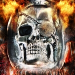 handcrafted massive skull in 925 sterling silver buckle