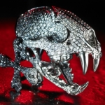 cult925 tiger skull handcrafted in massive white gold with 18 carats of white diamonds